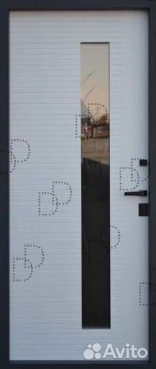 Металлическая входная дверь со стеклом для улицы