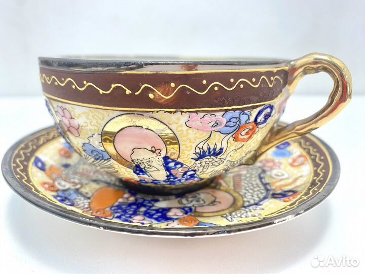 Чайные Пары Япония Винтаж Яркая Роспись 1920-е