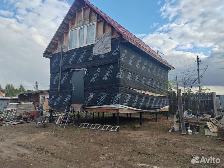 Подъем дома, замена венцов