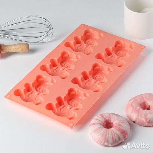 Силиконовая форма для выпечки Доляна «Мишка», 28,5