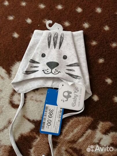 Шапочка детская с котиком