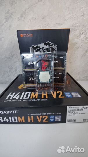 Новый комплект i5 10400f+h410+32gb ddr4+кулер