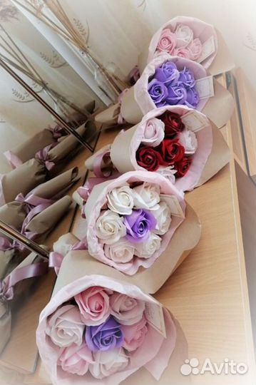 Букеты мыльных роз