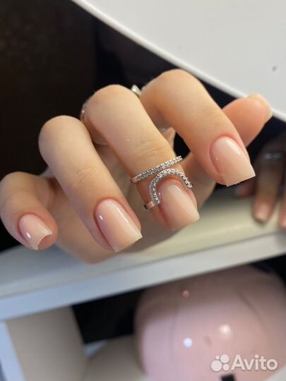 Маникюр наращивание гель лак солнечный