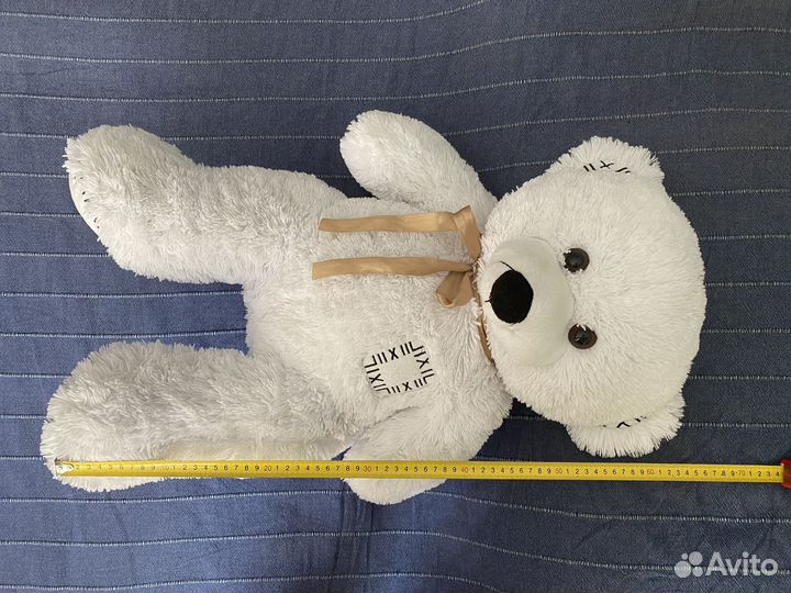 Большие плюшевые медведи мишки белые