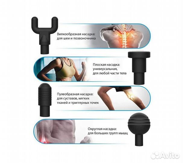 Массажер перкуссионный CleverCare Sport gun, сереб