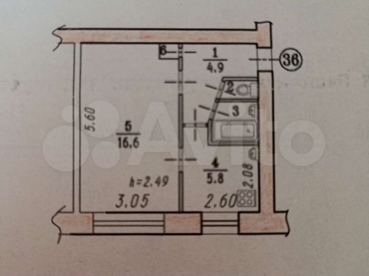 1-к. квартира, 30,7 м², 1/5 эт.