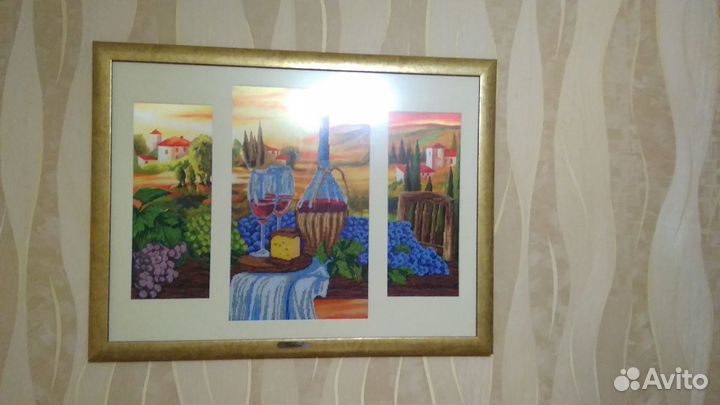 Картина вышитая бисером - триптих