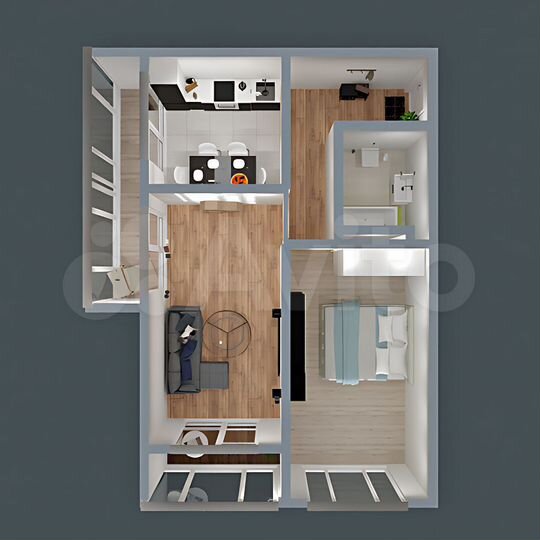 2-к. квартира, 61,9 м², 4/10 эт.