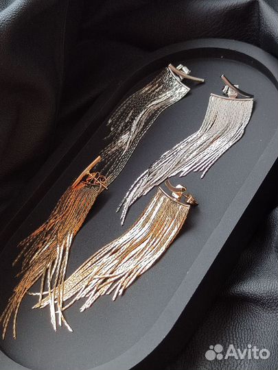 Серьги с бахромой кисточками