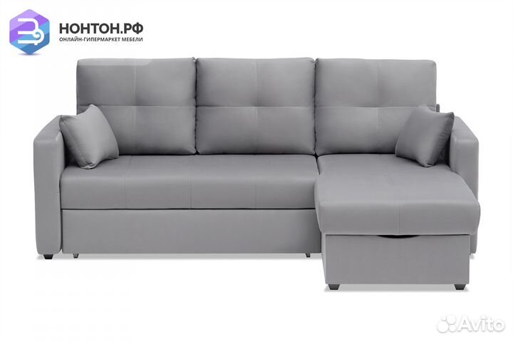 Диван угловой дельфин Вита серый