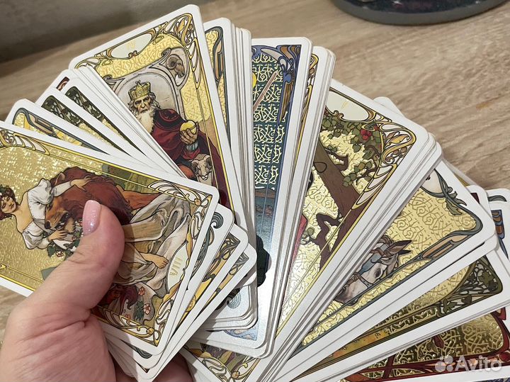 Карты таро золотые Арт Нуво