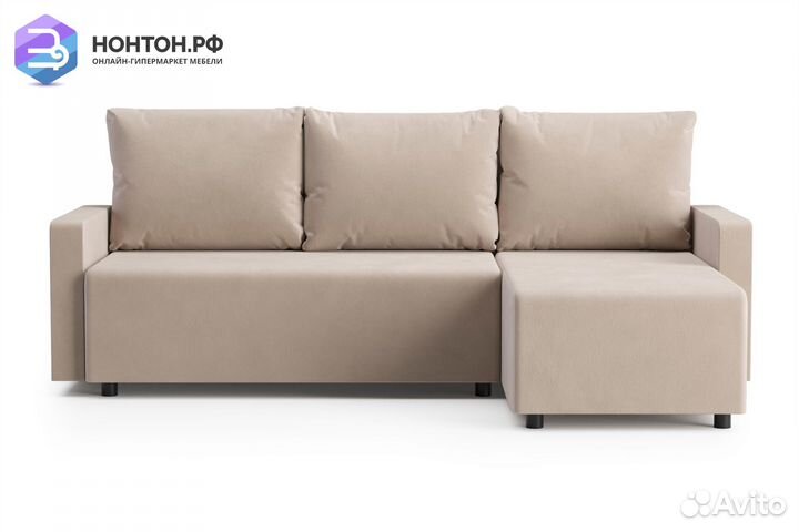 Диван угловой еврокнижка Мидгард темно-бежевый