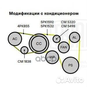 Ролик ремня приводного c натяжным механизмом V