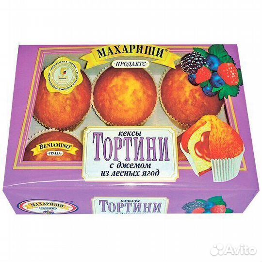 Кексы Тортини с джемом из Лесных Ягод 200г