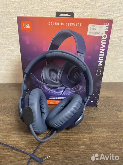 Проводные наушники JBL Quantum 100 синие