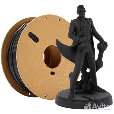 PLA Matte (матовый) пластик Wan plast черный 1.75