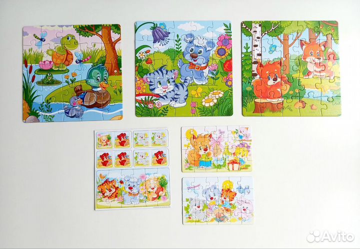 Настольные игры пакетом пазлы лото домино и др