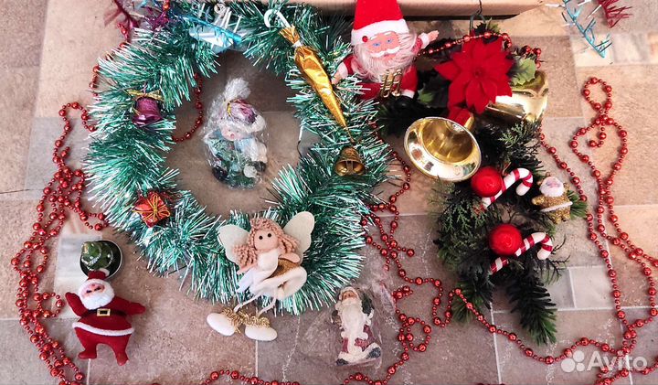 Сборный лот ёлочных игрушек и украшений