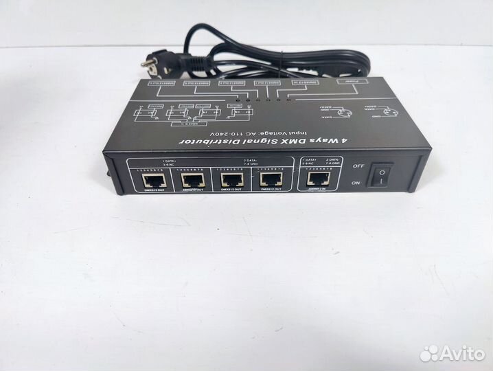 Разветвитель усилителя DMX512, 4 порта