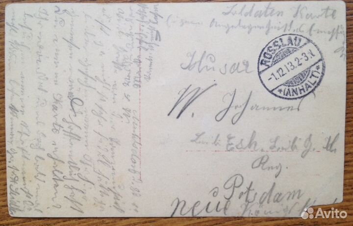 Старая немецкая открытка портрет 1913