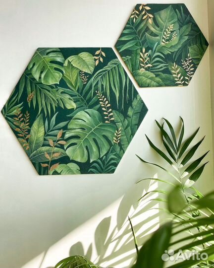 Картина маслом Тропические листья Тропики