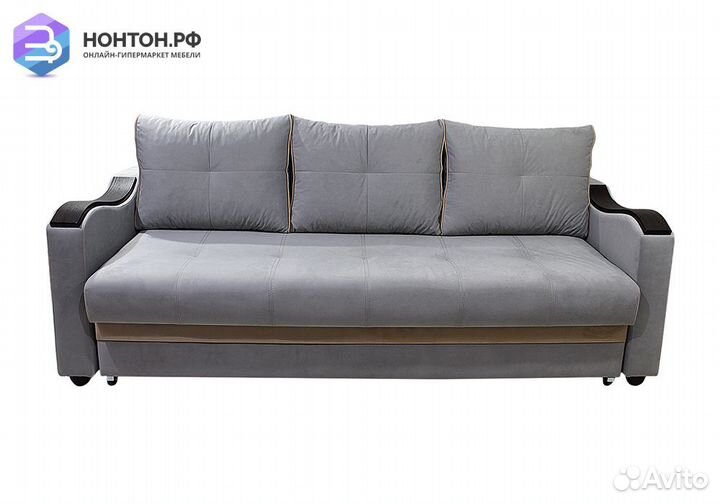 Диван еврокнижка Волна серый