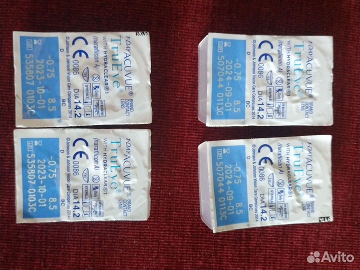 Линзы контактные -0,75 acuvue TRU EYE