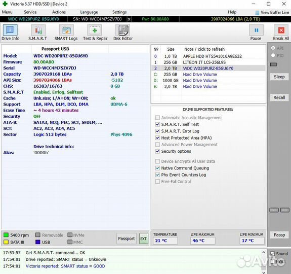 Продам HDD WD Purple 2Tb