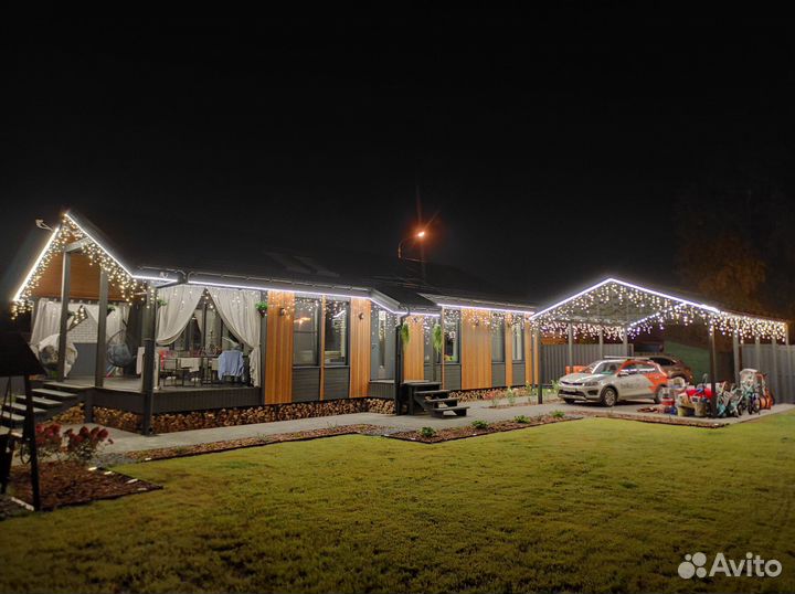 Освещение домов дюралайтом