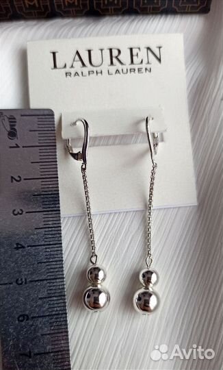 Серьги Ralph Lauren длинные с шариком