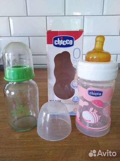 Бутылочки для кормления chicco, nuk новые и бу