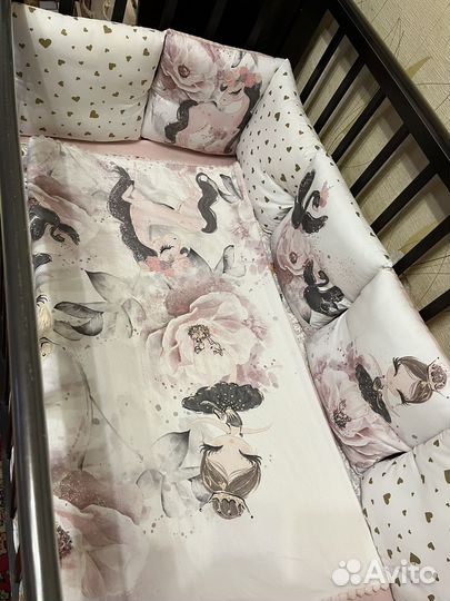 Бортики на кроватку для девочки