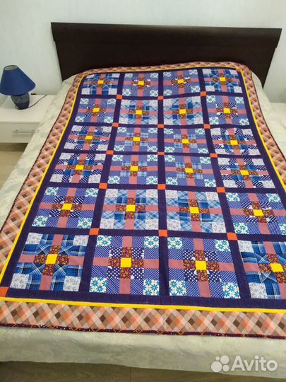 Лоскутное покрывало новое ручной работы