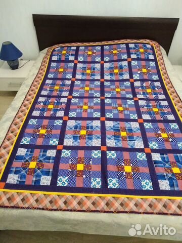 Лоскутное покрывало новое ручной работы