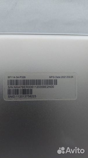 Ноутбук Acer Swift 1 SF114-34-P329 NX.A7BER.006