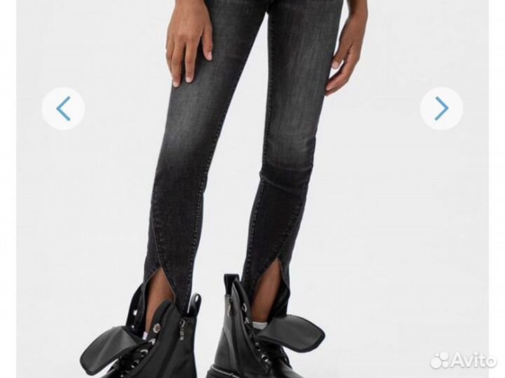 Джинсы slim fit для девочки 140 146 Button Blue