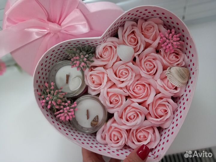 Подарочный набор свечи розы мыльные