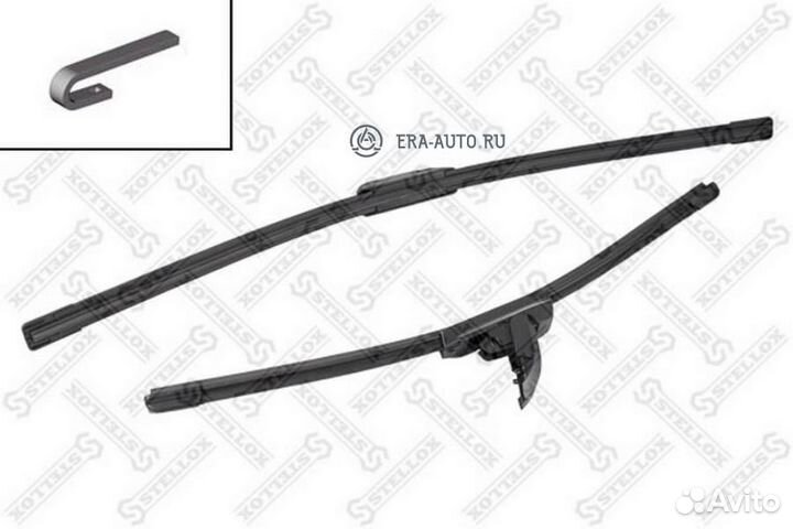 Stellox 201643SX щетки плоск. к-т 600/24'+450/18',крючок 9\ Citroen C3 02, Renault Megane 02