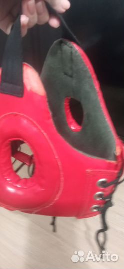 Шлем для рукопашного боя красный взрослый