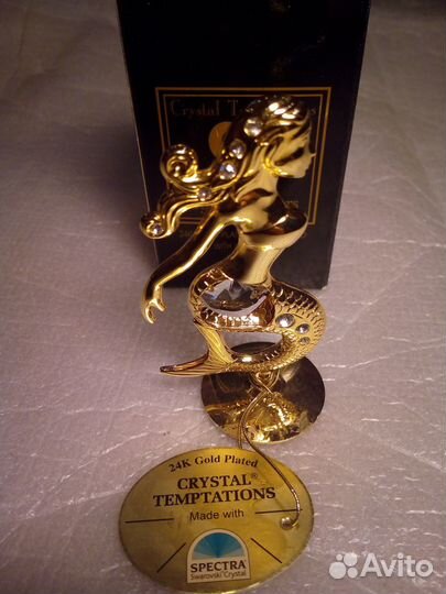 Русалка позолоченная с хрусталиками Swarovski