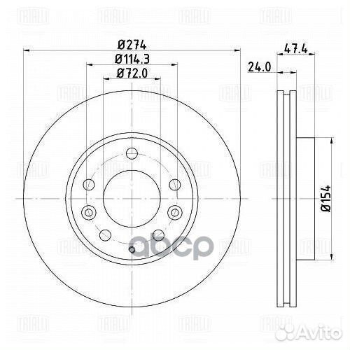 Диск тормозной для а/м Mazda 6 (02) /323 (01)