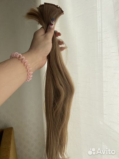 Волосы для наращивания 60 см блонд б/у