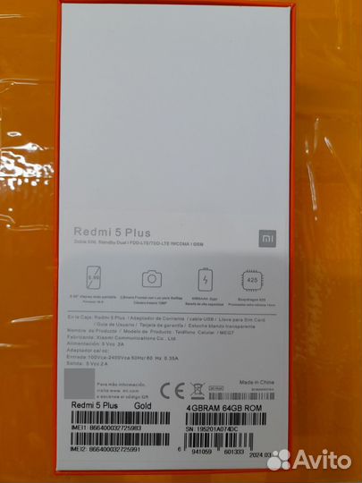 Xiaomi Redmi 5 Plus, 4/64 ГБ