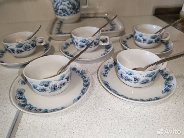 Сервиз кофейный Зима,ссср.Барановка