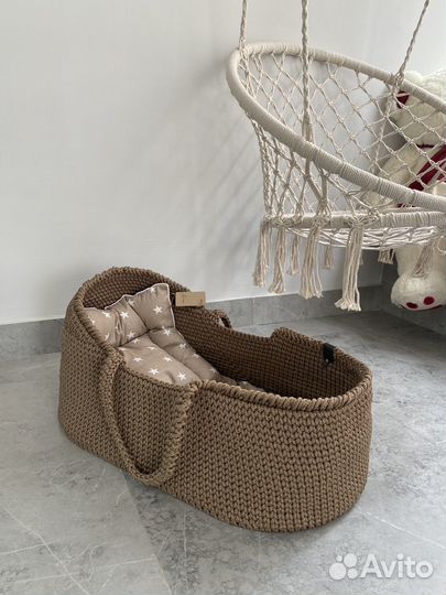 Люлька вязаная корзина для выписки