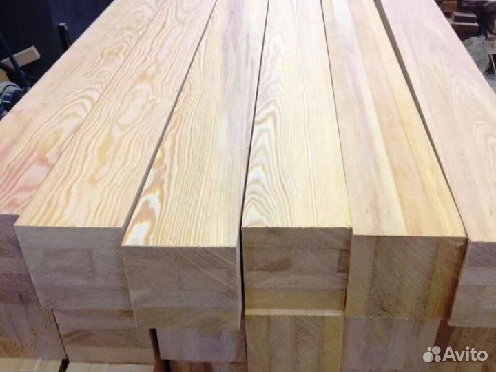 Клееный брус лиственница, 80х80 мм, сорт ав