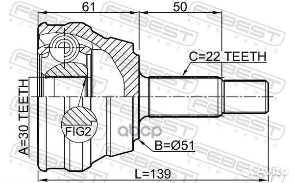 ШРУС наружный Chery Amulet/ Bonus A15 05-11