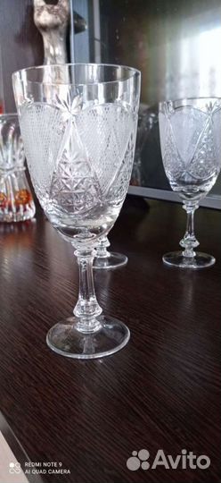 Фужеры красный май хрусталь