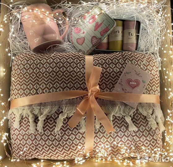 Плед носки кружка набор подарочный